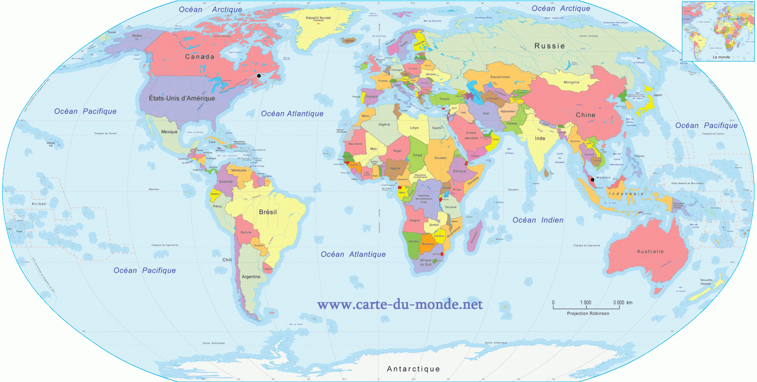 Carte Du Monde À Imprimer - Voyages - Cartes à Carte Du Monde Avec Capitale