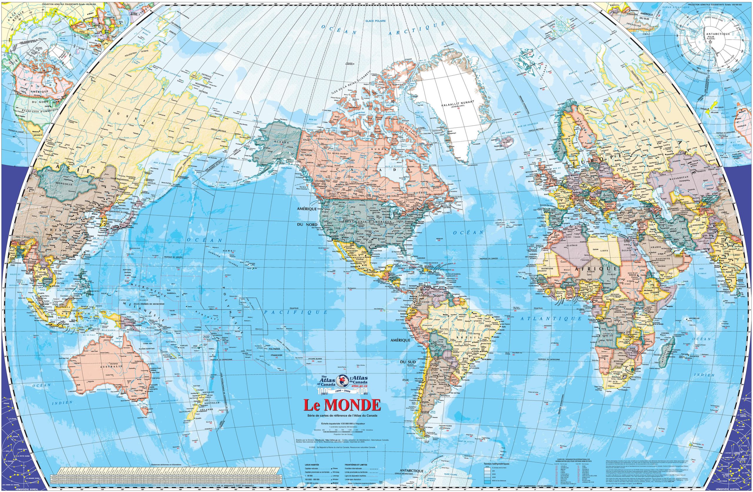 Carte Du Monde - Atlas - Voyages - Cartes tout Carte Du Monde Avec Capitale