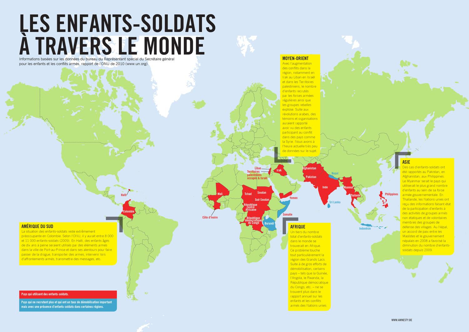 Carte Du Monde «Enfants Soldats» 2012 By Amnesty avec Carte Du Monde Enfant