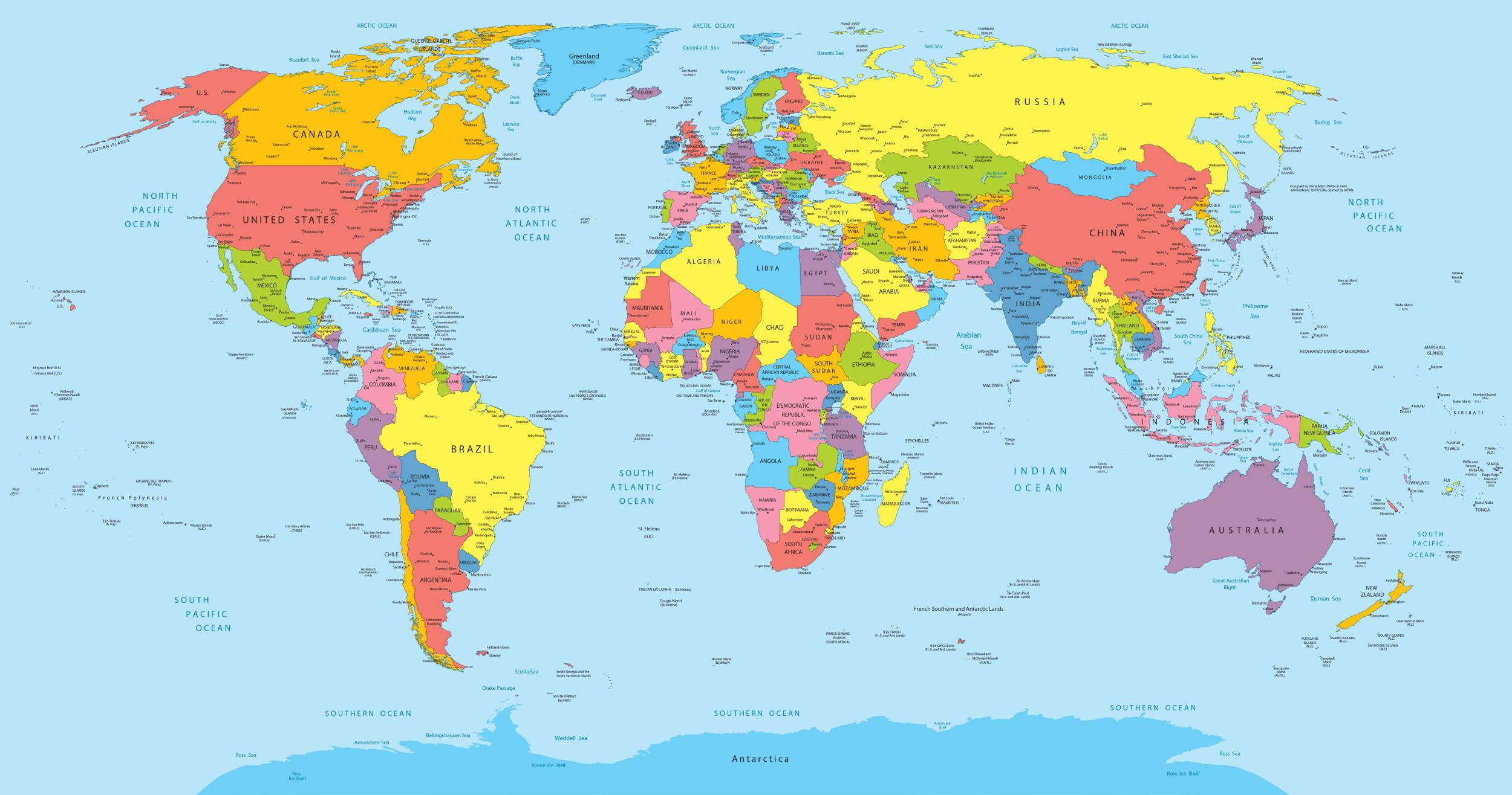 Carte Du Monde - Présentation Du Monde Sous Forme De intérieur Carte Du Monde Avec Capitales Et Pays