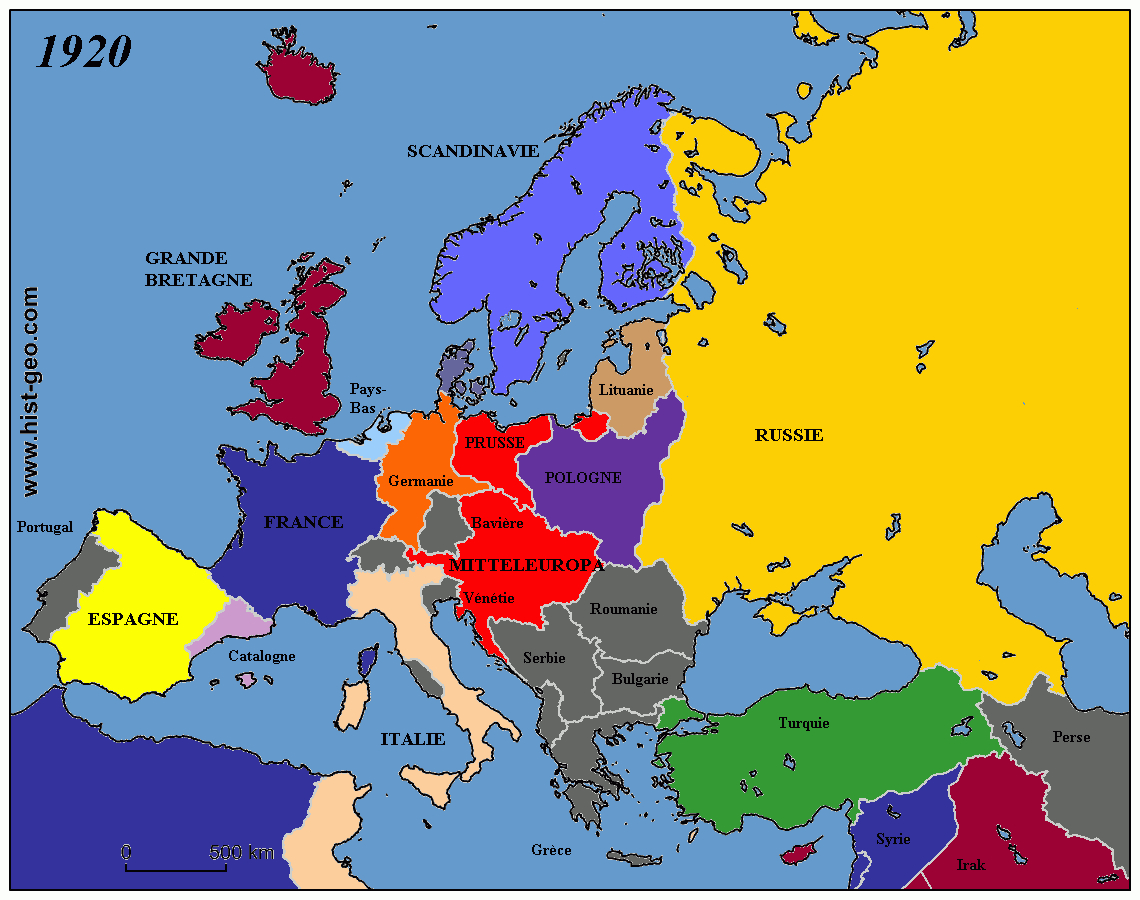 Carte Europe 1920 | Imvt tout Carte D Europe En Francais