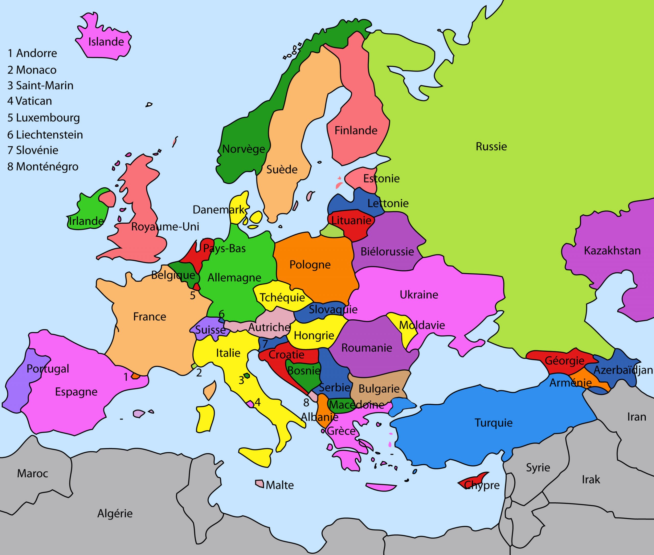 Carte Europe Avec Nom Des Pays pour Pays Capitale Europe