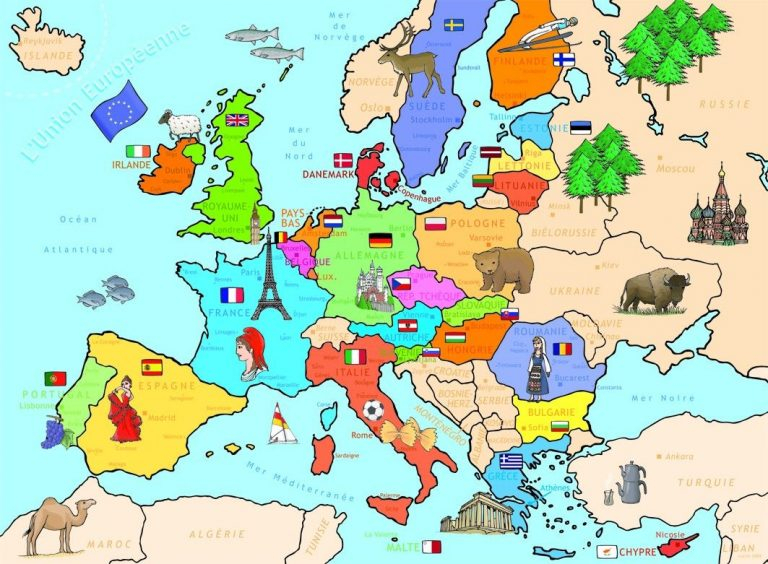 Carte Europe Enfant - Primanyc dedans Carte Europe Enfant