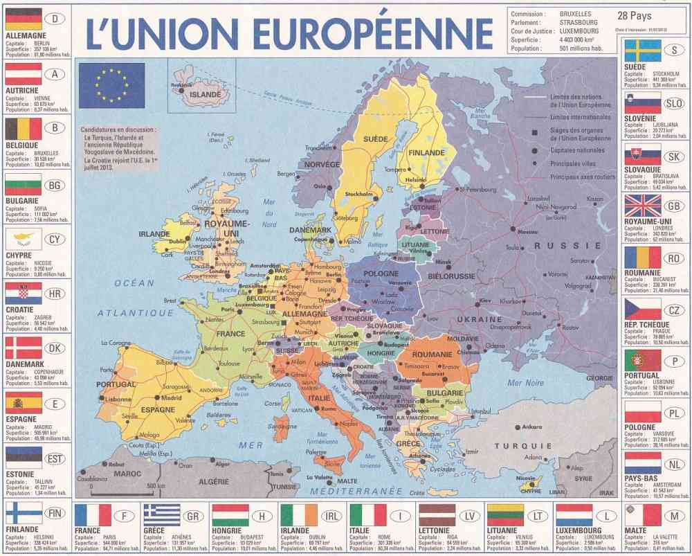 Carte Europe - Géographie Des Pays » Vacances - Guide Voyage avec Carte Europe Sans Nom Des Pays