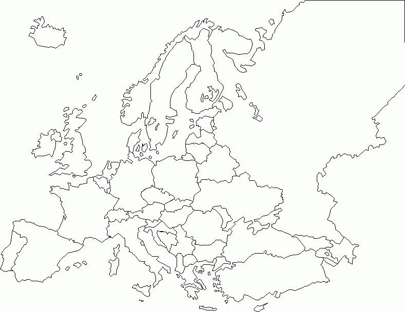 Карта европы для маппинга с реками