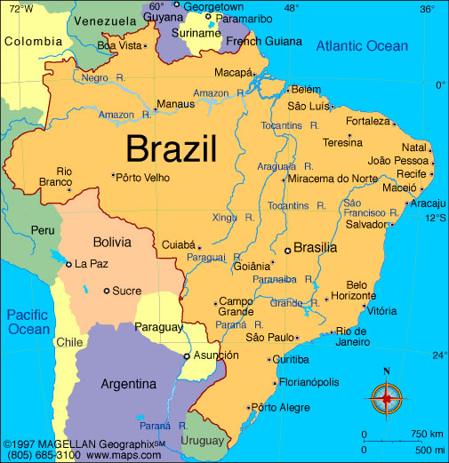 Carte Fleuves Brésil, Carte Des Fleuves Du Brésil serapportantà Carte Du Brésil À Imprimer