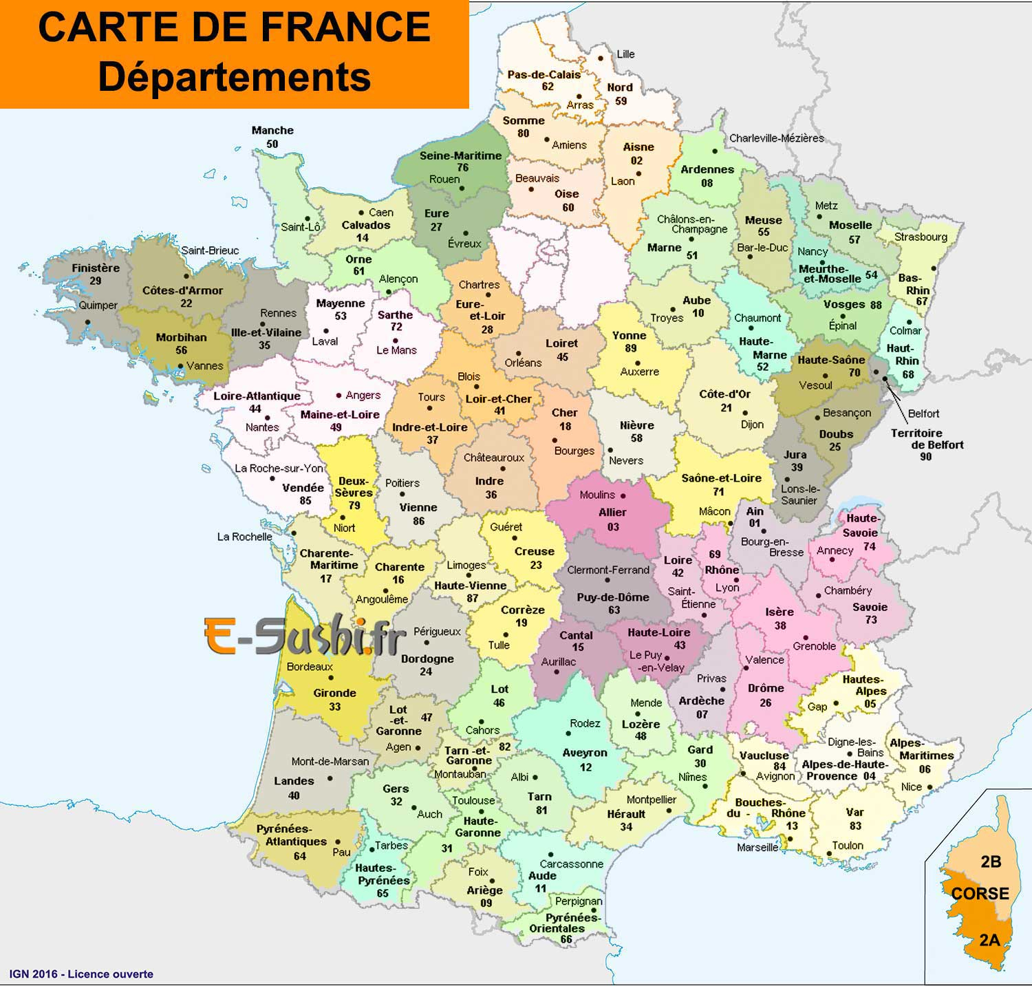 Carte France Départements - Arts Et Voyages destiné Carte De France Département À Colorier