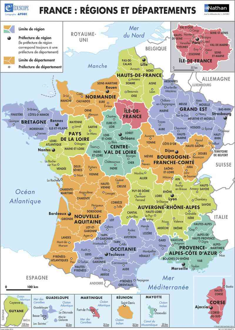 Carte France Départements » Vacances - Guide Voyage avec Carte De France Imprimable Gratuite