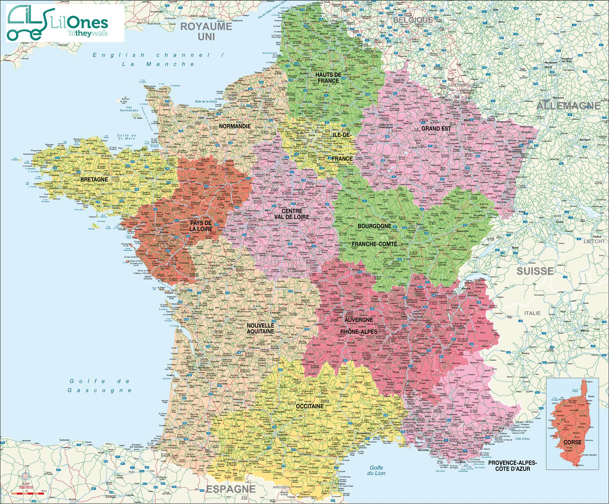 Carte France Villes : Carte Des Villes De France pour Carte Des Régions De France À Imprimer Gratuitement