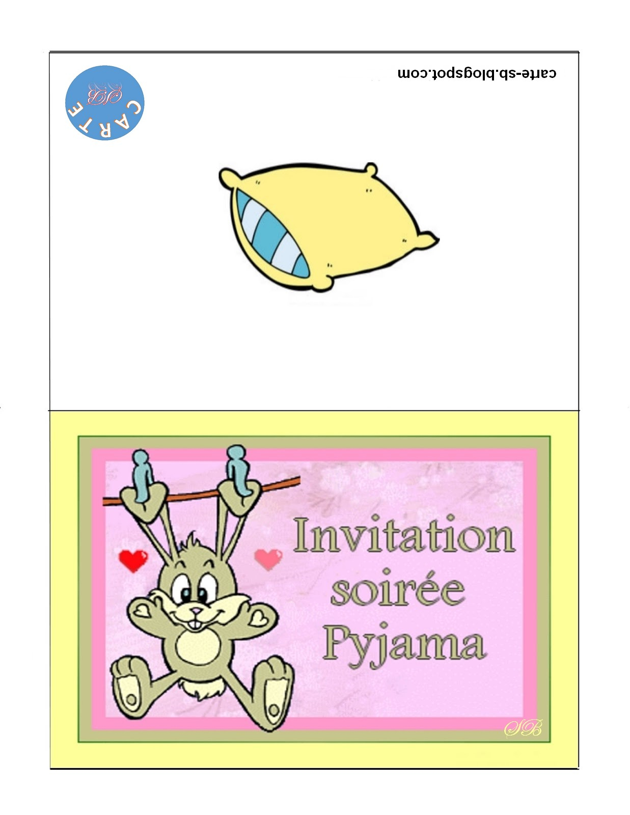Carte Gratuite À Imprimer: Carte Invitation Soirée Pyjama intérieur Carte D Invitation Anniversaire Soirée Pyjama