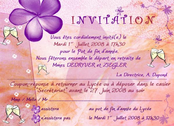 Carte Gratuite Invitation Pot Départ Retraite - Maria Ozaki avec Modèle D Invitation Départ En Retraite