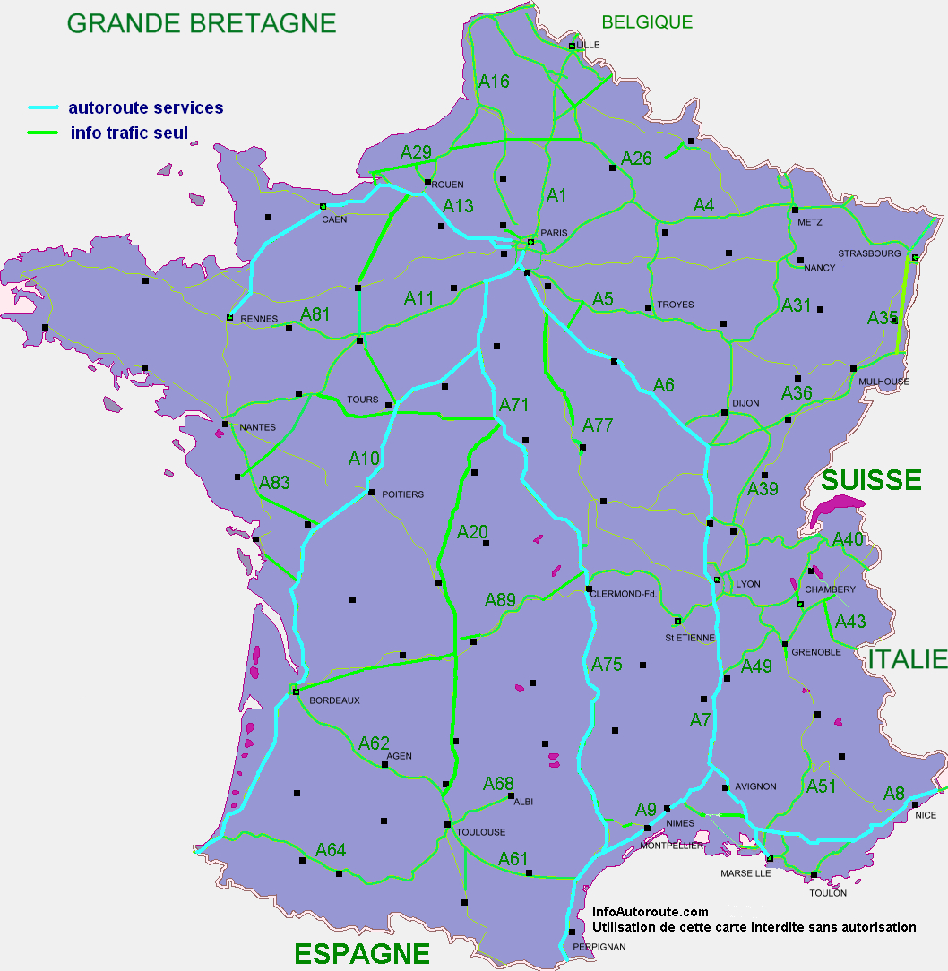 Carte Infos Trafic intérieur Carte De France Detaillée Gratuite