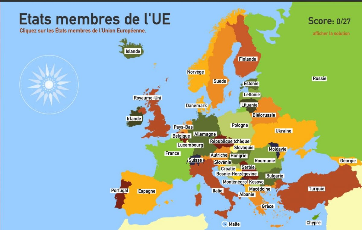 Carte Interactive D'Europe Etats Membres De L'Union À concernant Capitale Union Européenne