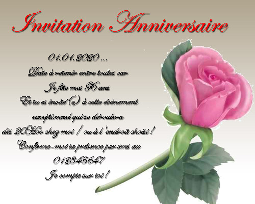 Carte Invitation Anniversaire Adulte | Meilleurs Voeux pour Jolie Carte Invitation Anniversaire