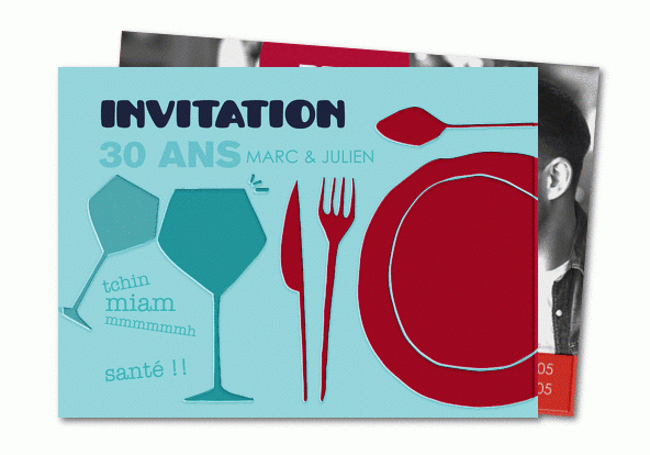 Carte Invitation Anniversaire Diner Festif | Carte serapportantà Invitation Repas Amis