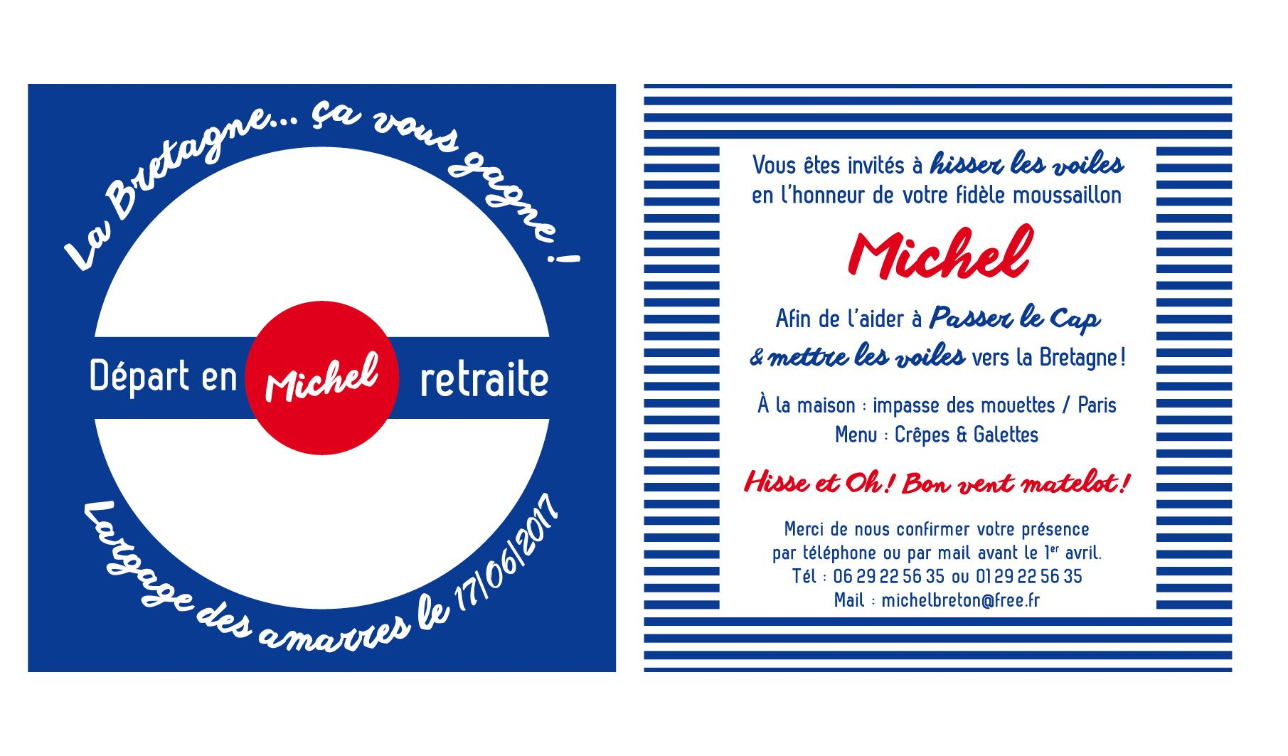 Carte Invitation Retraite Bretagne - Recherche Google destiné Carte Invitation Retraite 60 Ans