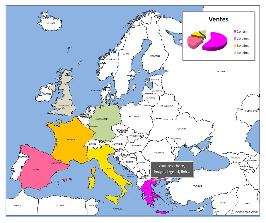 Carte Pays D&amp;#039;Europe Pour Word Et Excel Editable. avec Carte D Europe Avec Pays