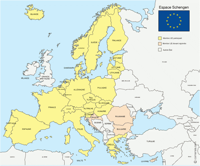 Carte Pays Européens De L&amp;#039;Espace Schengen intérieur Carte D Europe Avec Pays Et Capitales