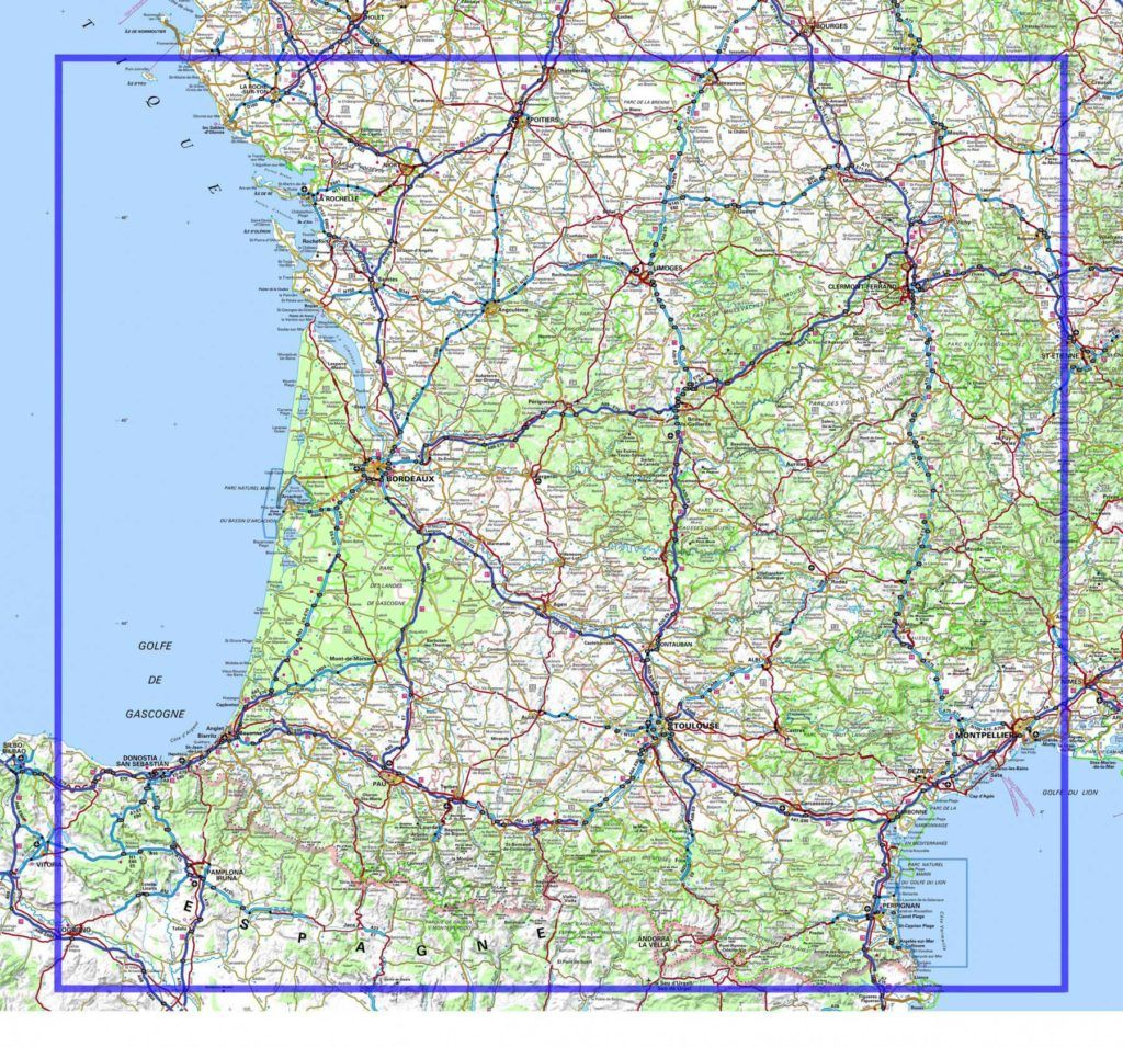 Carte Routière Du Sud Ouest | Carte Routiere, Sud Ouest, Ouest dedans Carte Du Sud De La France Détaillée