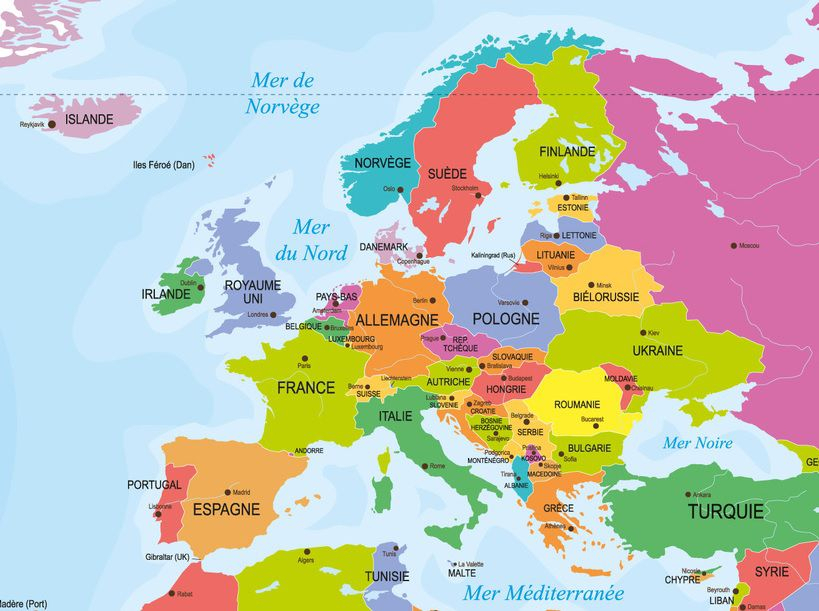 Carte Ue Capitales » Vacances - Arts- Guides Voyages avec Les Capitales De L Union Européenne