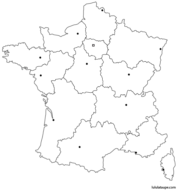 Carte Vierge Des 13 Régions De France À Imprimer avec Apprendre Les Régions De France