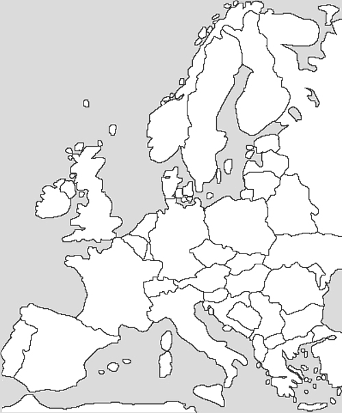 Carte Vierge Europe À Imprimer - Infini Photo tout Carte Europe Vierge À Compléter En Ligne