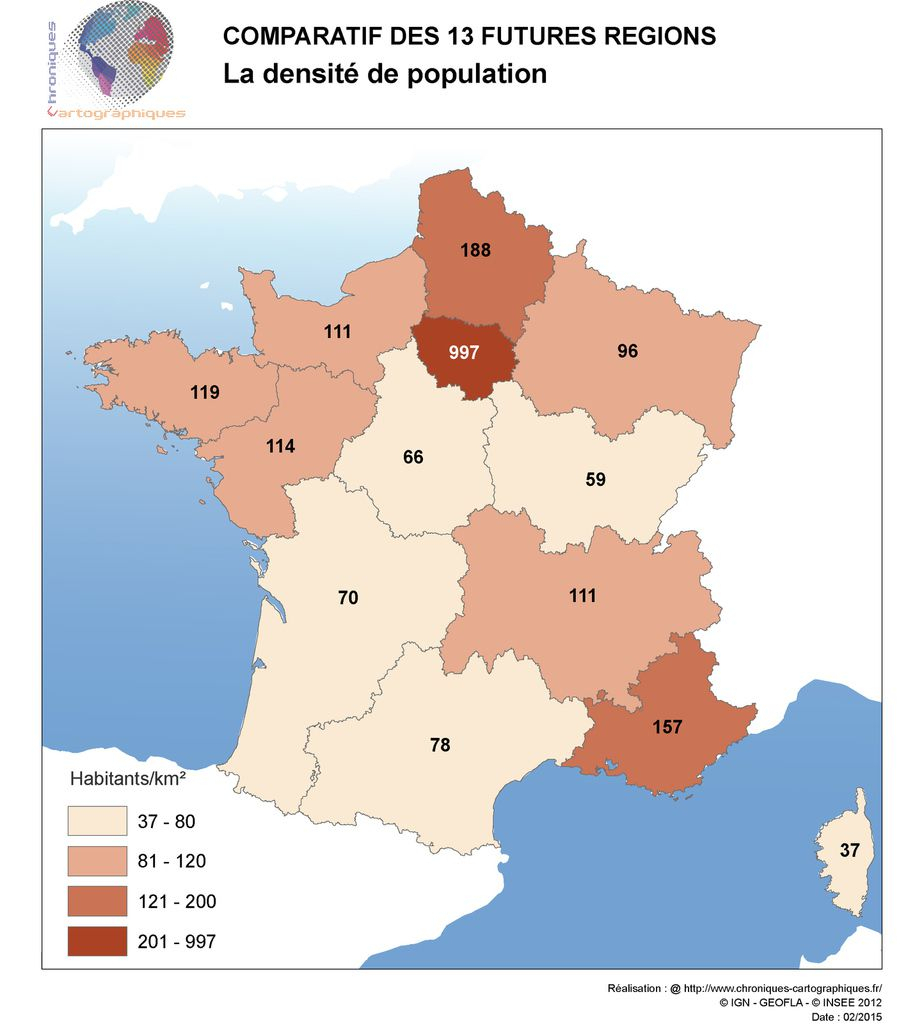 Cartes Comparatives Des Nouvelles Régions En France destiné Nouvelles Régions Carte
