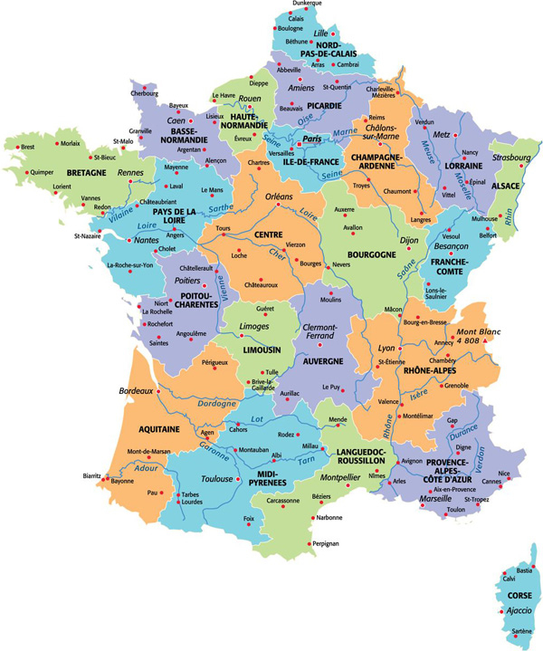 Cartes De France : Cartes Des Régions, Départements Et intérieur Carte De France Avec Villes Et Départements