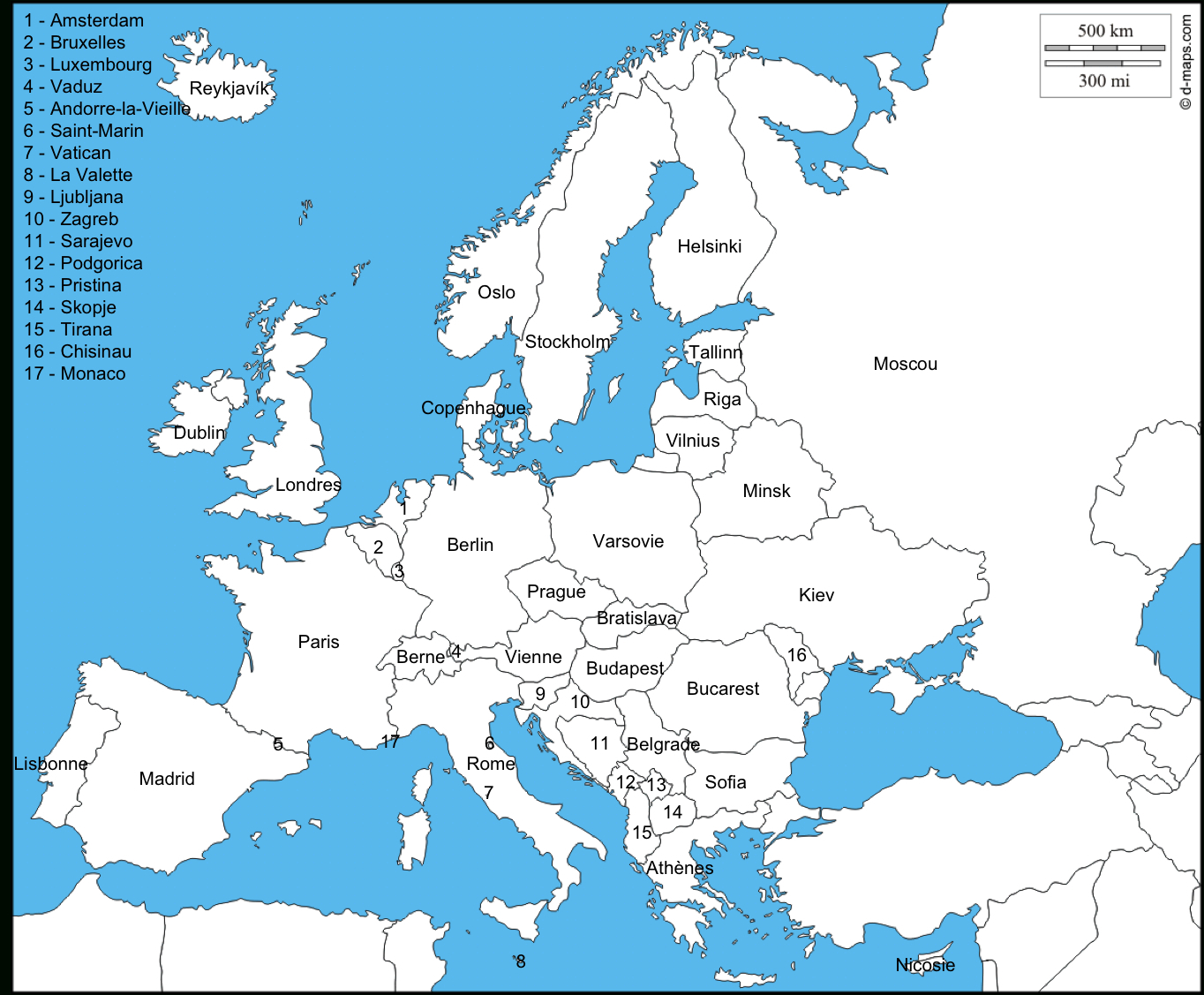 Cartes Localisation Des Capitales Concernant Carte Europe concernant Carte Europe Avec Capitales