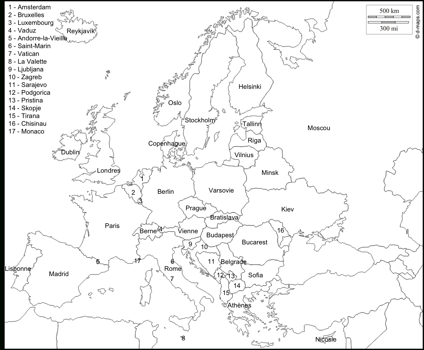 Cartes Localisation Des Capitales serapportantà Carte De L Europe Et Capitale