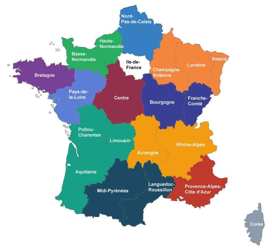 Cartograf.fr : Carte France : Page 3 concernant Carte France Avec Region