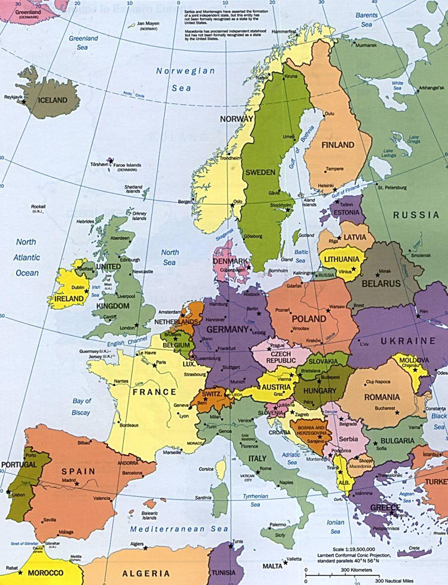 Cartograf.fr : Cartes De L'Europe : Carte Des Pays En Couleur destiné Carte De L Europe Capitales