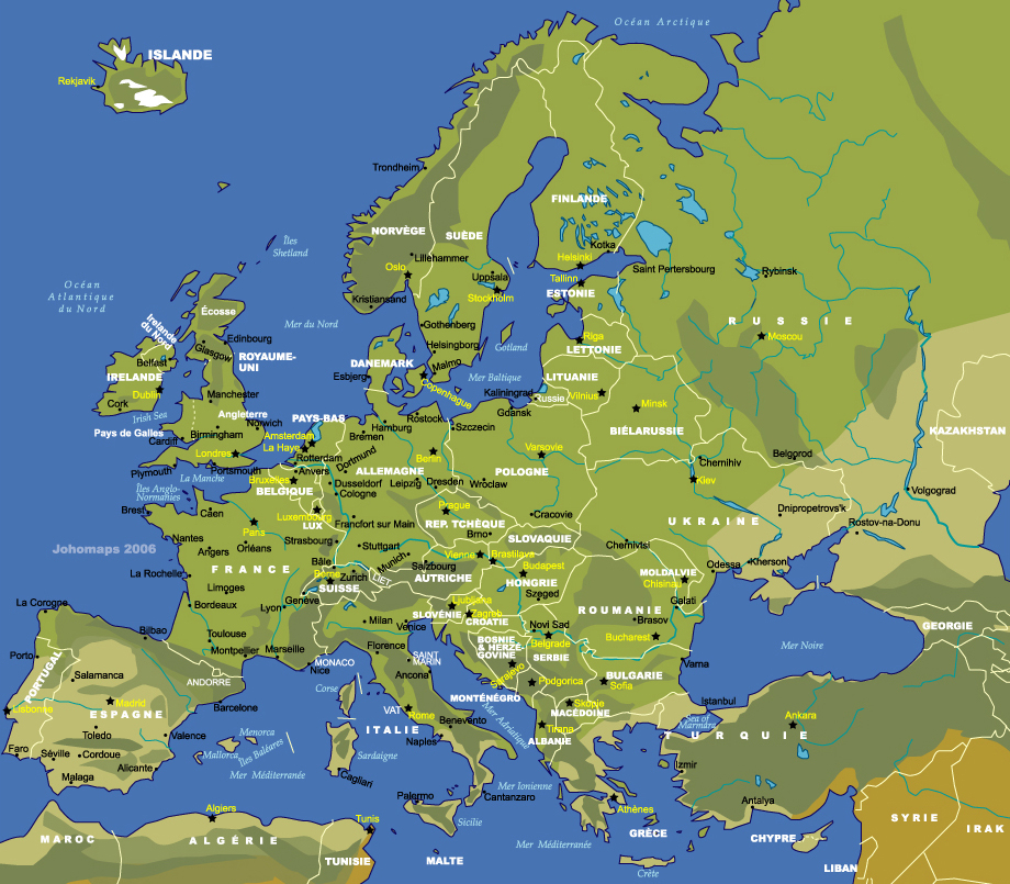 Cartograf.fr : Les Cartes Des Continents : L'Europe : Page 4 avec Carte Des Pays De L Europe