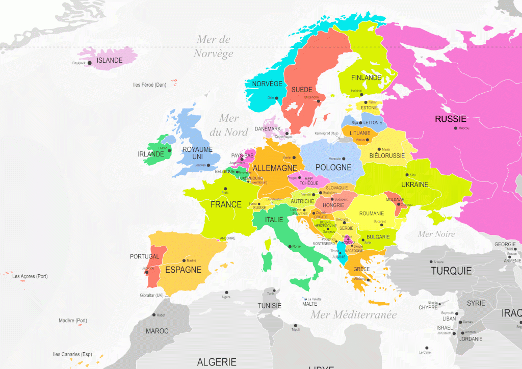 Cartograf.fr : Les Cartes Des Continents : L&amp;#039;Europe : Page 4 tout Carte Europe Sans Nom Des Pays