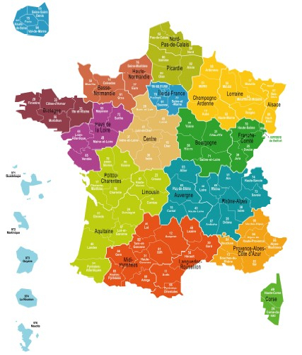 Cartographie Des Nouvelles Régions Françaises - Chambres D destiné Les Nouvelles Regions