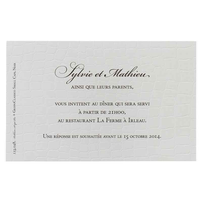 Carton D&amp;#039;Invitation Mariage 123.048Papier Cartonné tout Carton Invitation Mariage Original
