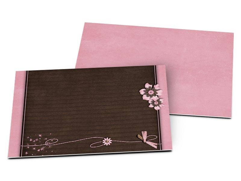 Carton D'Invitation Mariage - Ruban Rose Sur Fond Chocolat tout Carton Invitation Mariage Original