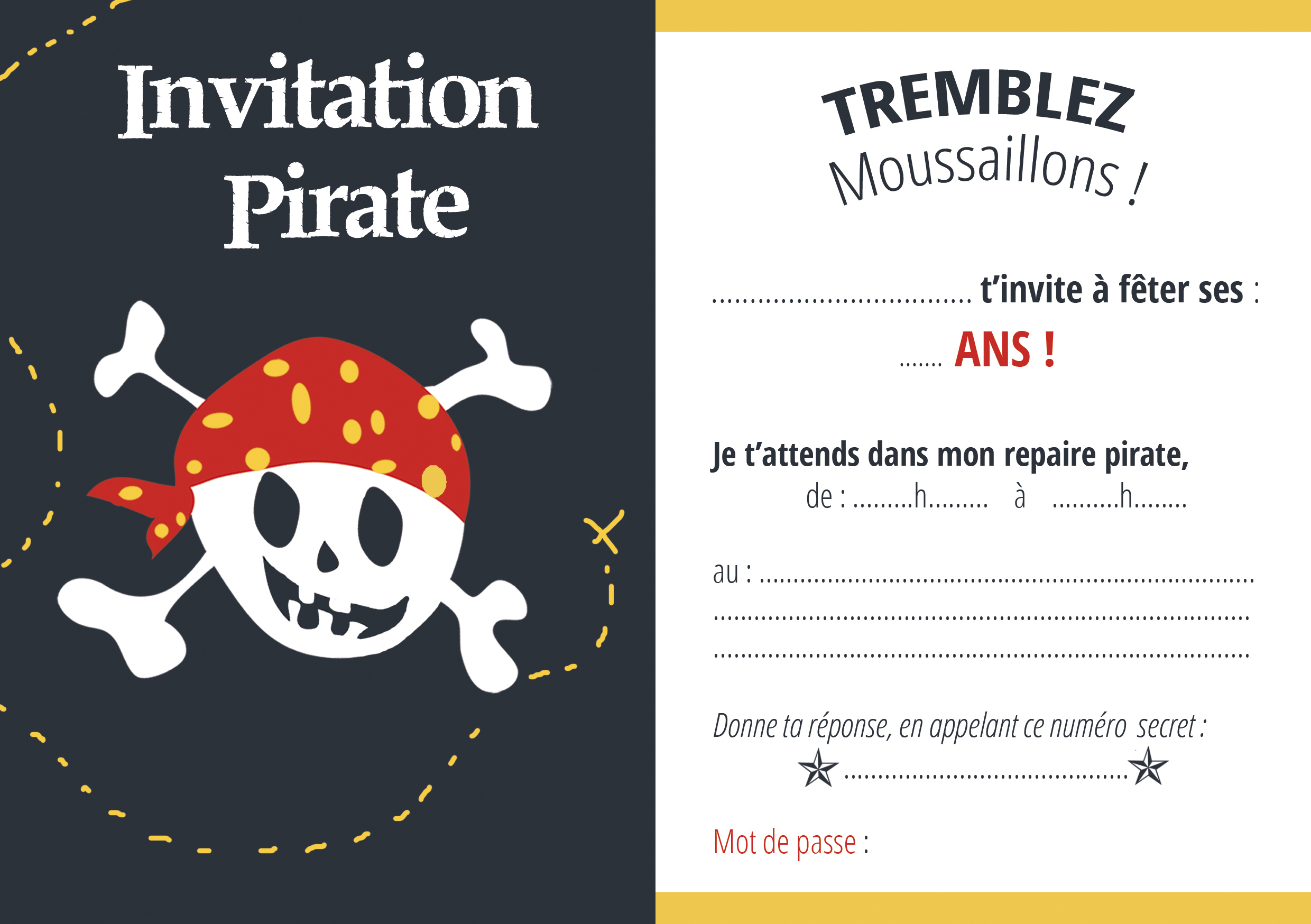Carton Invitation Pirate 1 intérieur Carte D Invitation À Imprimer Gratuitement