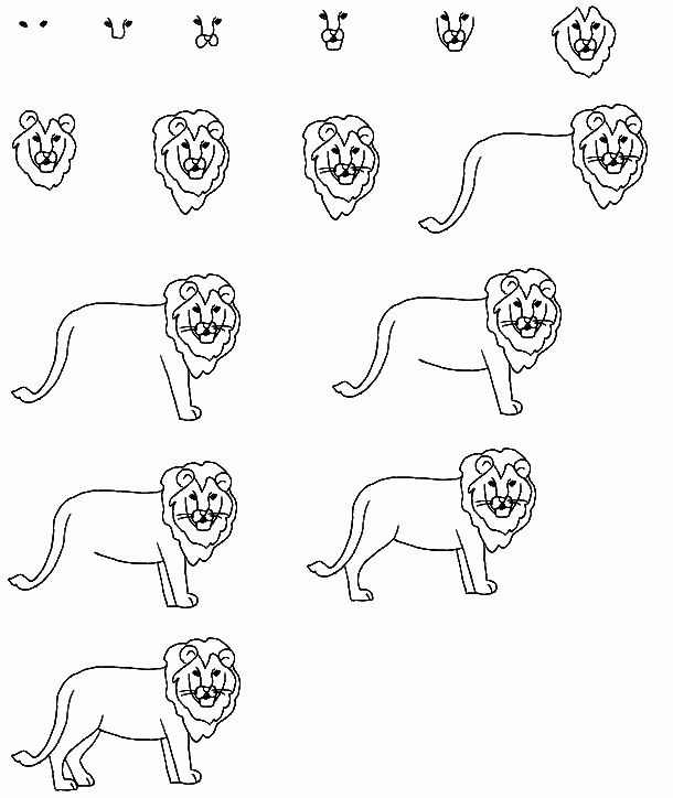 Cartoon Critters - Learn To Draw Lessons concernant Lion Facile A Dessiner