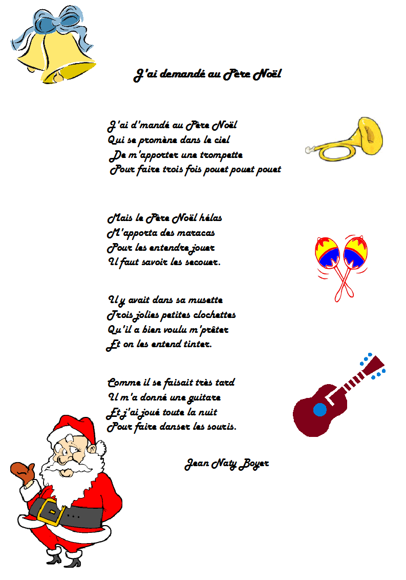 Chanson J&amp;#039;Ai Demandé Au Père Noël De Jean Naty-Boyer concernant Comptine Pere Noel