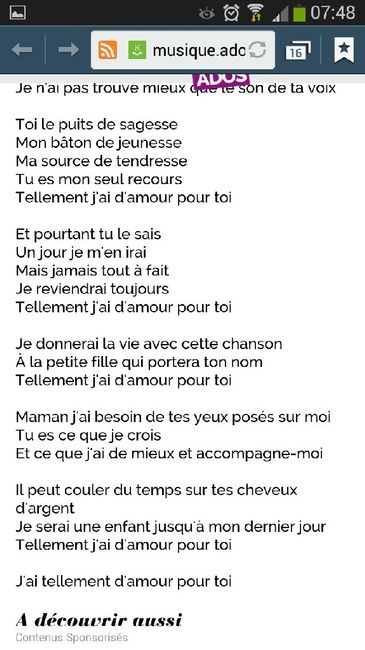 Chanson Maman - Page 2 - Cérémonie De Mariage - Forum serapportantà Des Paroles Pour Maman