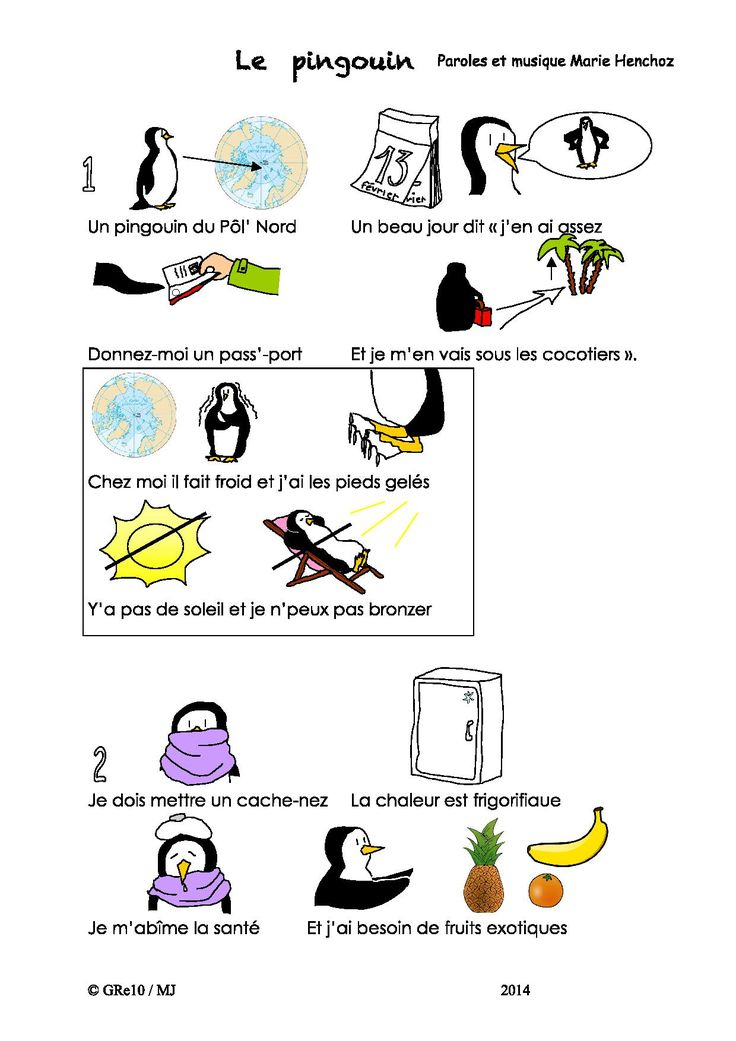 Chanson Pingouin | Chanson Pingouin, Chanson Et Animaux destiné Comptine Pingouin