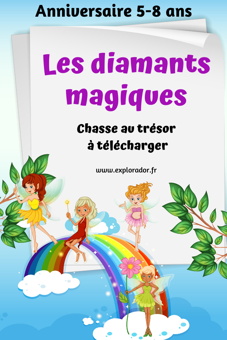 Chasse Au Trésor Les Diamants Magiques, Anniversaire destiné Invitation Anniversaire Enfant 5 Ans