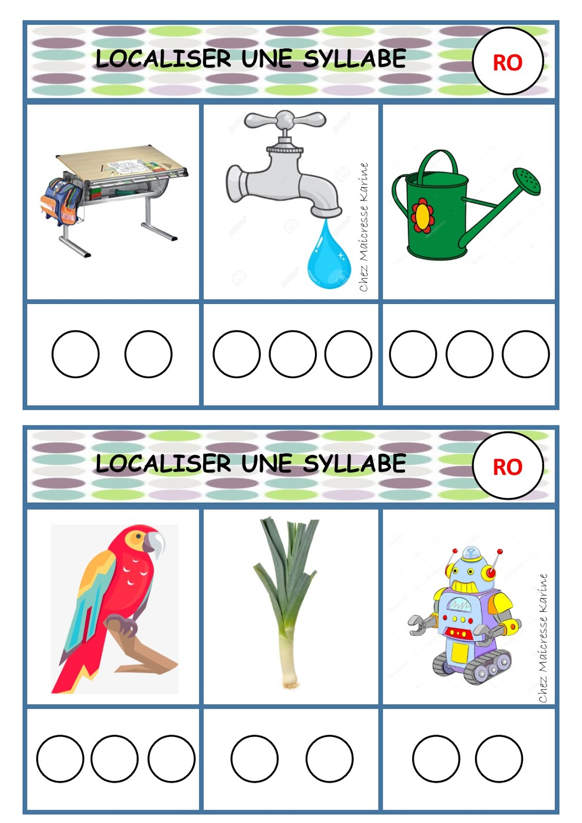 Chez Maicresse Karine: Localiser Des Syllabes - Jeu Phono Gs tout Apprendre Syllabes Maternelle