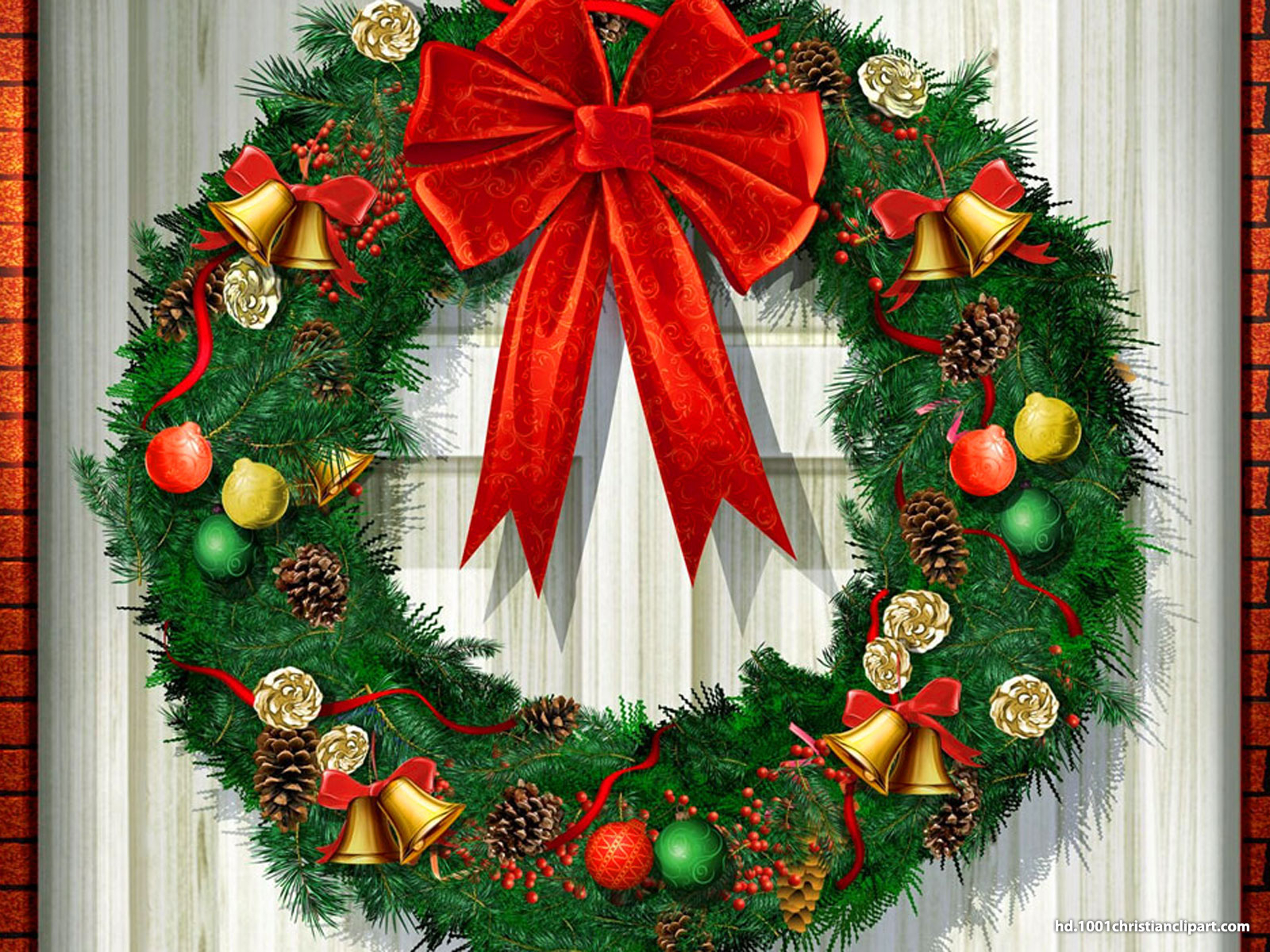 Christmas Wreath Background - Hd Slide Backgrounds dedans Noel Noel Noel