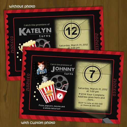 Cinema Ticket Or Movie Theater Printable Birthday pour Invitation Theme Cinema