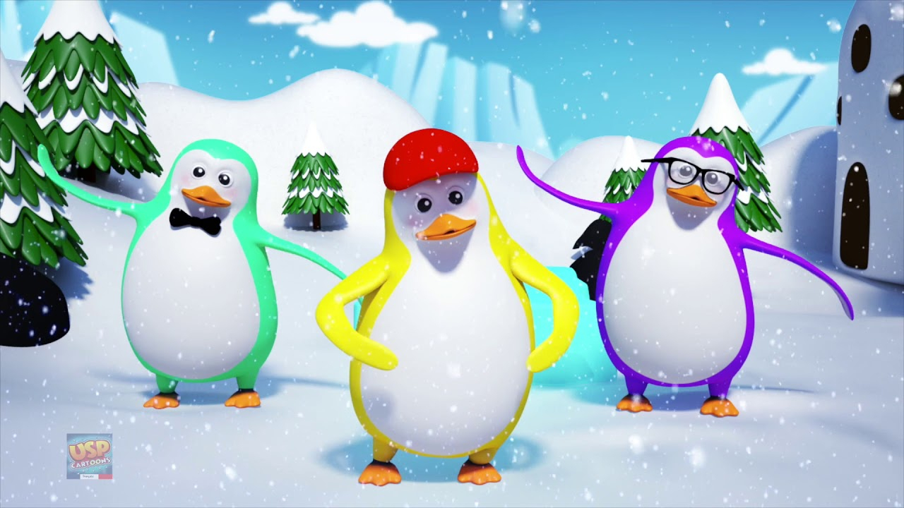 Cinq Petits Pingouins | Comptines | Enfants Chansons concernant Comptine Pingouin