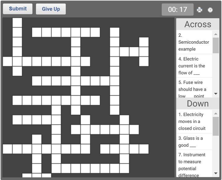 Class 7 Science Crossword On Electricity | Crossword tout Puzzle Classe