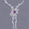 Collier-Passementerie-Saphir-Violet-Perle-Diamant avec Collier Dessin