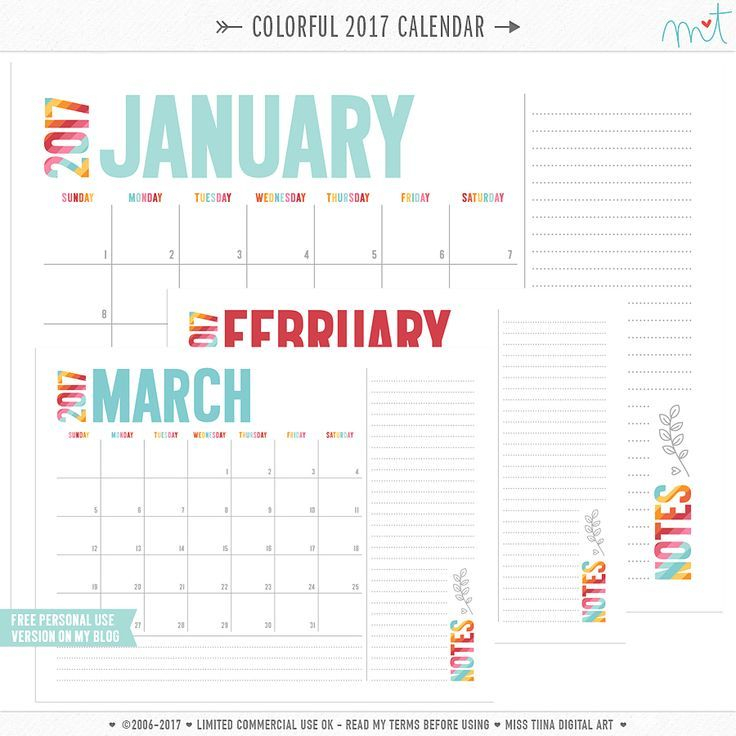Colorful 2017 Calendar ·Cu· | Calendrier 2015, Calendrier destiné Calendrier 2017 À Imprimer Mois Par Mois